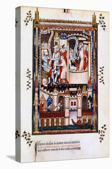 St Denis, St Rusticus and St Eleutherius in Prison, 1317-null-Stretched Canvas