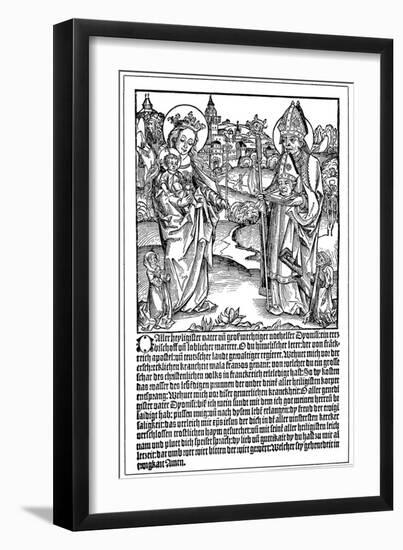 St Dionysius Praying to the Virgin and Child for Help to Overcome the Curse of Syphilis-null-Framed Premium Giclee Print