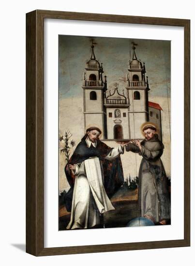 St. Dominic and St. Francis Holding a Miniature Model of the Church at as Ermidas-null-Framed Giclee Print