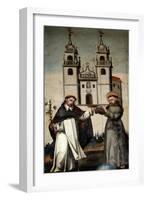 St. Dominic and St. Francis Holding a Miniature Model of the Church at as Ermidas-null-Framed Giclee Print