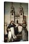 St. Dominic and St. Francis Holding a Miniature Model of the Church at as Ermidas-null-Stretched Canvas