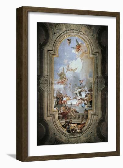 St Dominic Instituting the Rosary-Giambattista Tiepolo-Framed Giclee Print