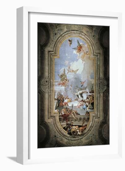 St Dominic Instituting the Rosary-Giambattista Tiepolo-Framed Giclee Print