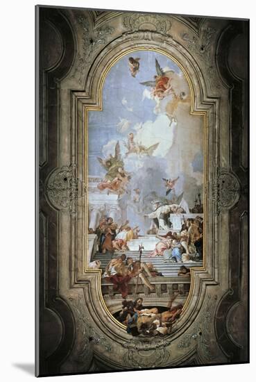 St Dominic Instituting the Rosary-Giambattista Tiepolo-Mounted Giclee Print