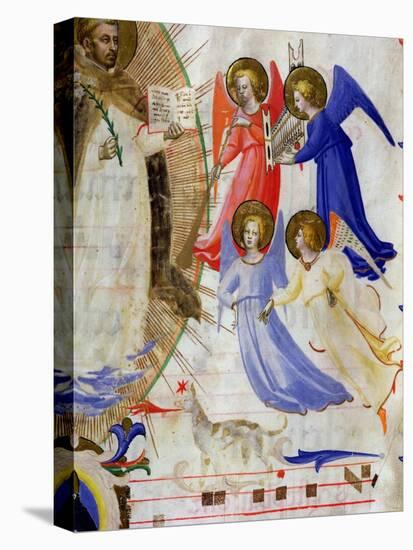 St. Dominic with Four Musical Angels, from a Gradual from San Marco E Cenacoli-Fra Angelico-Stretched Canvas