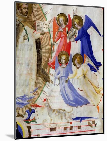 St. Dominic with Four Musical Angels, from a Gradual from San Marco E Cenacoli-Fra Angelico-Mounted Giclee Print