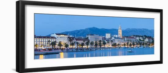 St. Domnius Cathedral Bell Tower and Stari Grad Illuminated, Split, Central Dalmatia, Croatia-Doug Pearson-Framed Photographic Print