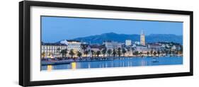 St. Domnius Cathedral Bell Tower and Stari Grad Illuminated, Split, Central Dalmatia, Croatia-Doug Pearson-Framed Photographic Print