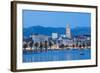 St. Domnius Cathedral Bell Tower and Stari Grad Illuminated, Split, Central Dalmatia, Croatia-Doug Pearson-Framed Photographic Print