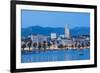 St. Domnius Cathedral Bell Tower and Stari Grad Illuminated, Split, Central Dalmatia, Croatia-Doug Pearson-Framed Photographic Print