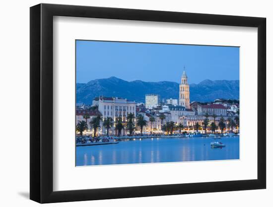 St. Domnius Cathedral Bell Tower and Stari Grad Illuminated, Split, Central Dalmatia, Croatia-Doug Pearson-Framed Photographic Print