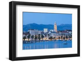 St. Domnius Cathedral Bell Tower and Stari Grad Illuminated, Split, Central Dalmatia, Croatia-Doug Pearson-Framed Photographic Print