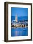 St. Domnius Cathedral Bell Tower and Stari Grad Illuminated, Split, Central Dalmatia, Croatia-Doug Pearson-Framed Photographic Print