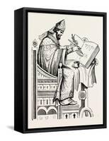 St. Dunstan from a Saxon Missal-null-Framed Stretched Canvas