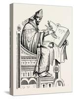 St. Dunstan from a Saxon Missal-null-Stretched Canvas