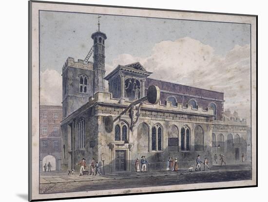 St Dunstan in the West, London, 1811-George Shepherd-Mounted Giclee Print