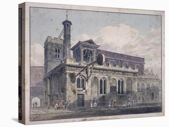 St Dunstan in the West, London, 1811-George Shepherd-Stretched Canvas