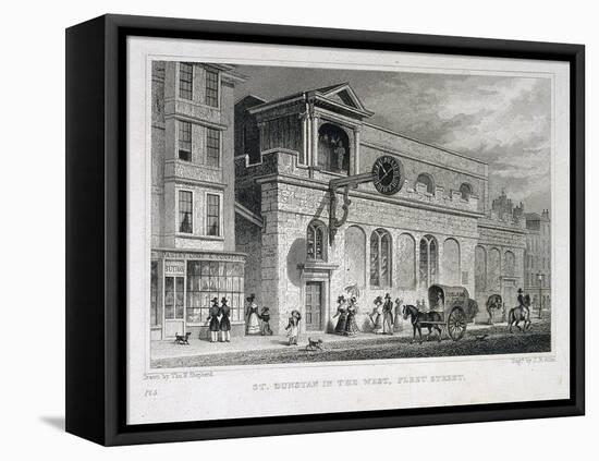 St Dunstan in the West, London, 1829-James B Allen-Framed Stretched Canvas