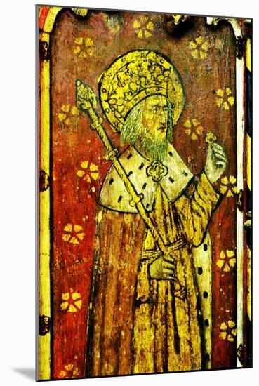 St Edward the Confessor, Detail of the Rood Screen, St Catherine's Church, Ludham, Norfolk, Uk-null-Mounted Giclee Print