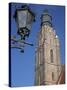 St. Elisabeth Church and Lamp, Old Town, Wroclaw, Silesia, Poland, Europe-Frank Fell-Stretched Canvas