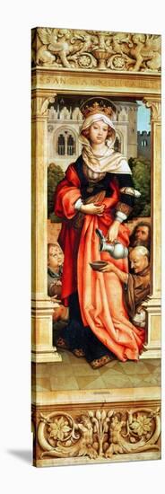 St. Elizabeth of Hungary (1207-31) Right Hand Panel from the Triptych of St. Sebastian, 1516-Hans Holbein the Elder-Stretched Canvas