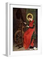 St Elizabeth of Hungary Spinning Wool for the Poor, 1901-Marianne Stokes-Framed Giclee Print
