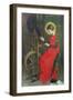 St. Elizabeth of Hungary Spinning Wool for the Poor, C. 1895-Marianne Stokes-Framed Giclee Print