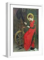 St. Elizabeth of Hungary Spinning Wool for the Poor, C. 1895-Marianne Stokes-Framed Giclee Print