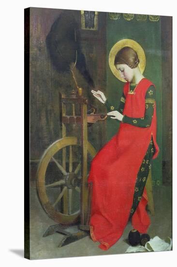 St. Elizabeth of Hungary Spinning Wool for the Poor, C. 1895-Marianne Stokes-Stretched Canvas