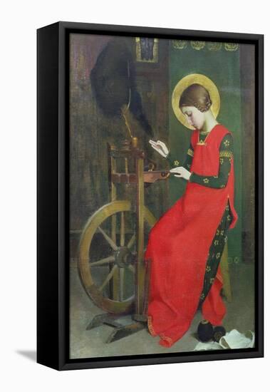 St. Elizabeth of Hungary Spinning Wool for the Poor, C. 1895-Marianne Stokes-Framed Stretched Canvas