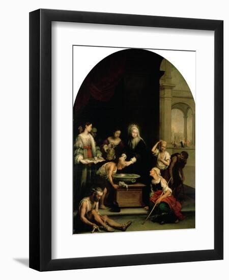 St. Elizabeth of Hungary Tending the Sick and Leprous, circa 1671-74-Bartolome Esteban Murillo-Framed Premium Giclee Print