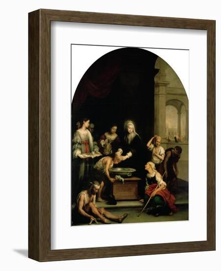 St. Elizabeth of Hungary Tending the Sick and Leprous, circa 1671-74-Bartolome Esteban Murillo-Framed Giclee Print