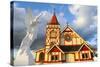 St Faith's Anglican Church at Ohinemutu on Lake Rotorua, North Island, New Zealand-Doug Pearson-Stretched Canvas