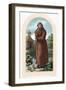 St. Fiacre. Irish Hermit Monk Born in 7th Century. Patron of Gardeners. Nineteenth Century…-null-Framed Giclee Print