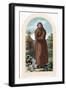 St. Fiacre. Irish Hermit Monk Born in 7th Century. Patron of Gardeners. Nineteenth Century…-null-Framed Giclee Print