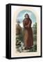 St. Fiacre. Irish Hermit Monk Born in 7th Century. Patron of Gardeners. Nineteenth Century…-null-Framed Stretched Canvas