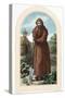 St. Fiacre. Irish Hermit Monk Born in 7th Century. Patron of Gardeners. Nineteenth Century…-null-Stretched Canvas