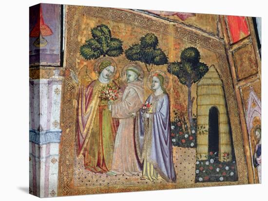 St Francis Accompanied by Two Angels, Fresco from the Porziuncola, 1393-Ilario da Viterbo-Stretched Canvas
