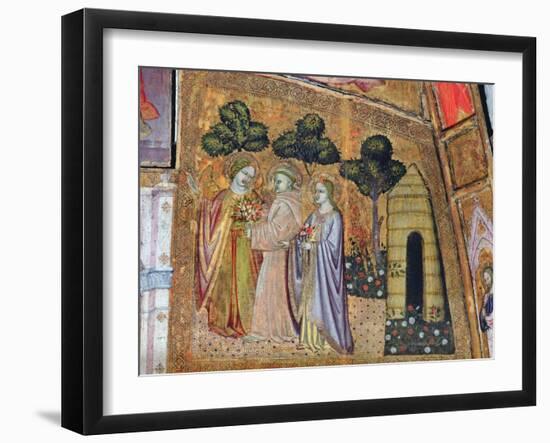 St Francis Accompanied by Two Angels, Fresco from the Porziuncola, 1393-Ilario da Viterbo-Framed Giclee Print