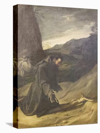 St Francis Adoring the Crucifix, C.1583-84-Lodovico Carracci-Stretched Canvas