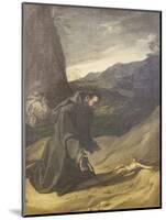 St Francis Adoring the Crucifix, C.1583-84-Lodovico Carracci-Mounted Giclee Print