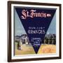 St. Francis Brand - Lindsay, California - Citrus Crate Label-Lantern Press-Framed Art Print