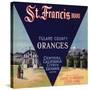 St. Francis Brand - Lindsay, California - Citrus Crate Label-Lantern Press-Stretched Canvas