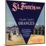 St. Francis Brand - Lindsay, California - Citrus Crate Label-Lantern Press-Mounted Art Print