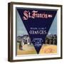 St. Francis Brand - Lindsay, California - Citrus Crate Label-Lantern Press-Framed Art Print