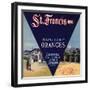 St. Francis Brand - Lindsay, California - Citrus Crate Label-Lantern Press-Framed Art Print