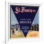 St. Francis Brand - Lindsay, California - Citrus Crate Label-Lantern Press-Framed Art Print