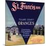 St. Francis Brand - Lindsay, California - Citrus Crate Label-Lantern Press-Mounted Art Print