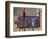 St Francis Delivering the Habit to St Clara, Miniature from the Giotto School, Italy-null-Framed Giclee Print