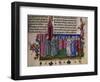 St Francis Delivering the Habit to St Clara, Miniature from the Giotto School, Italy-null-Framed Giclee Print